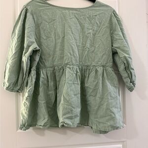 Green Peplum Blouse